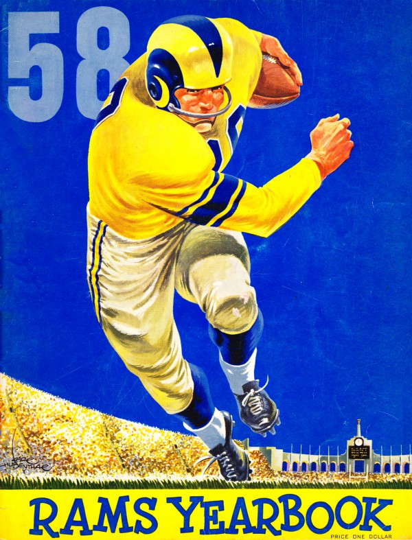 1958 LA Rams Football Yearbook Cover Art Print